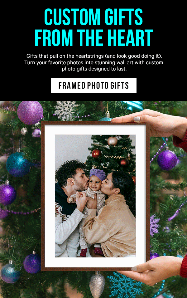 Custom Gifts from the Heart: Gifts that pull on the heartstrings (and look good doing it). Turn your favorite photos into stunning wall art with custom photo gifts designed to last. 