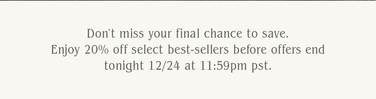 Your last chance to save this season.