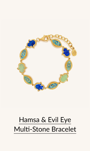 Hamsa & Evil Eye Multi-Stone Bracelet