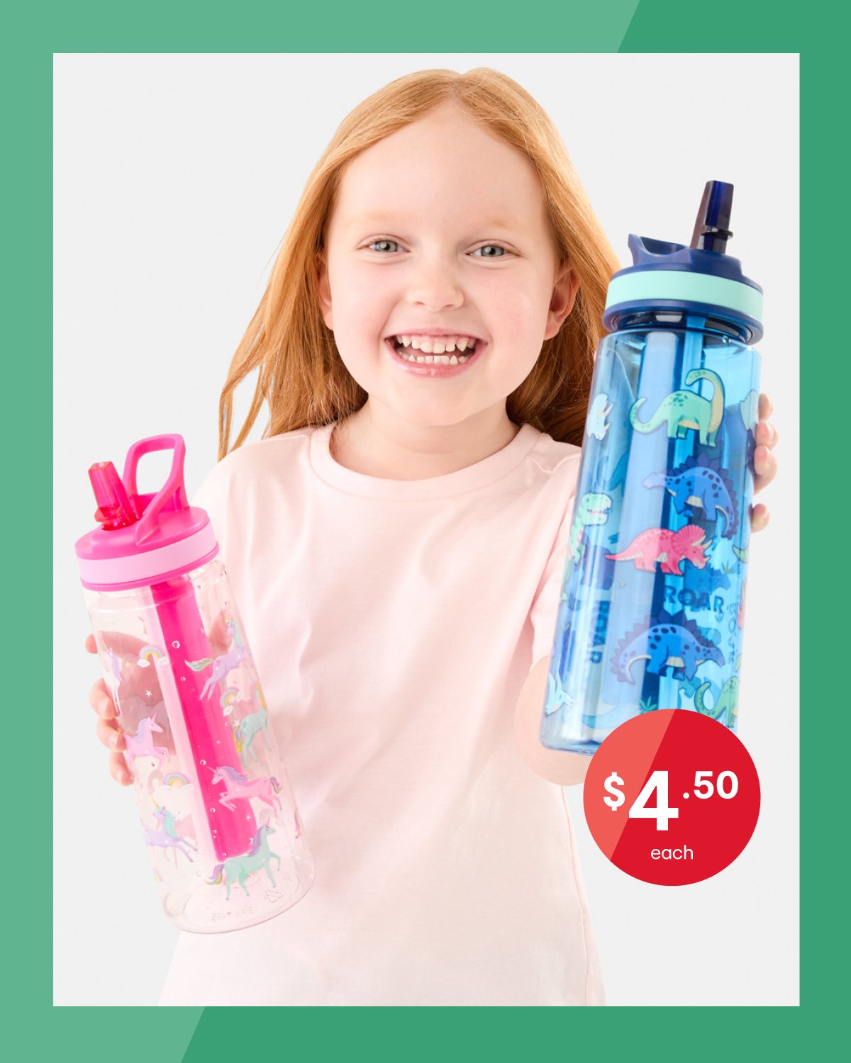 Assorted flared drink bottle $4.50ea.