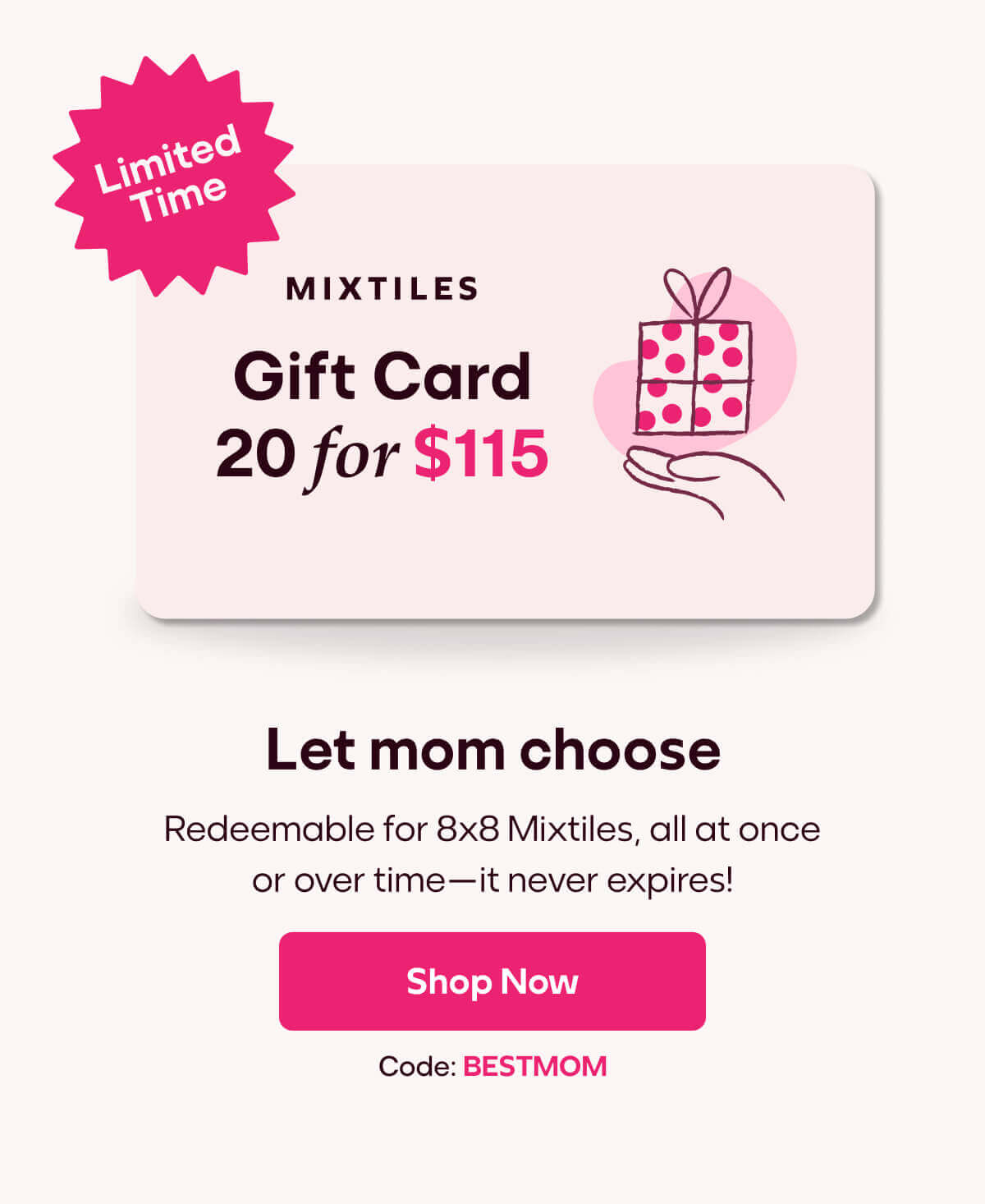 [MIXTILES] The quickest way to make mom’s day is Mixtiles. | ORDER NOW