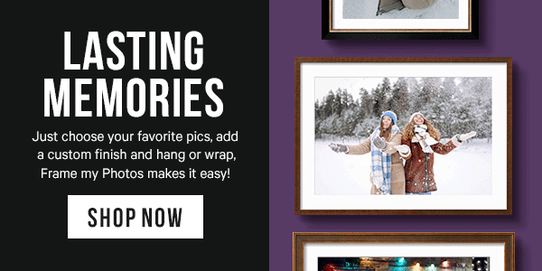Lasting Memories: Just choose your pics, add a custom finish, and hang or wrap, Frame My Photos makes it easy!