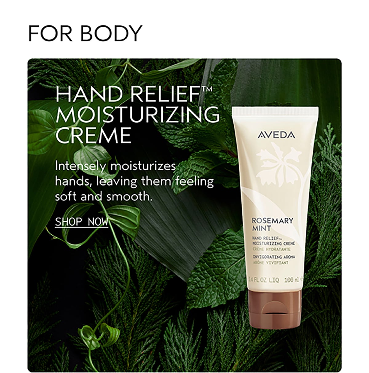 FOR BODY | HAND RELIEF™ MOISTURIZING CREME | Intensely moisturizes hands, leaving them feeling soft and smooth. | SHOP NOW