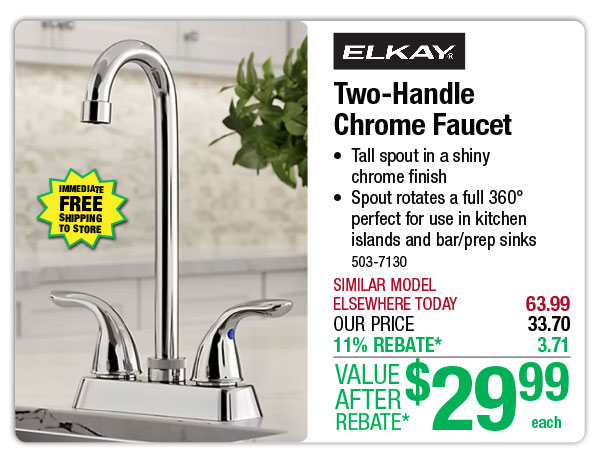 Elkay® Everyday Two-Handle Chrome Faucet - ONLY $29.99 After Rebate*!