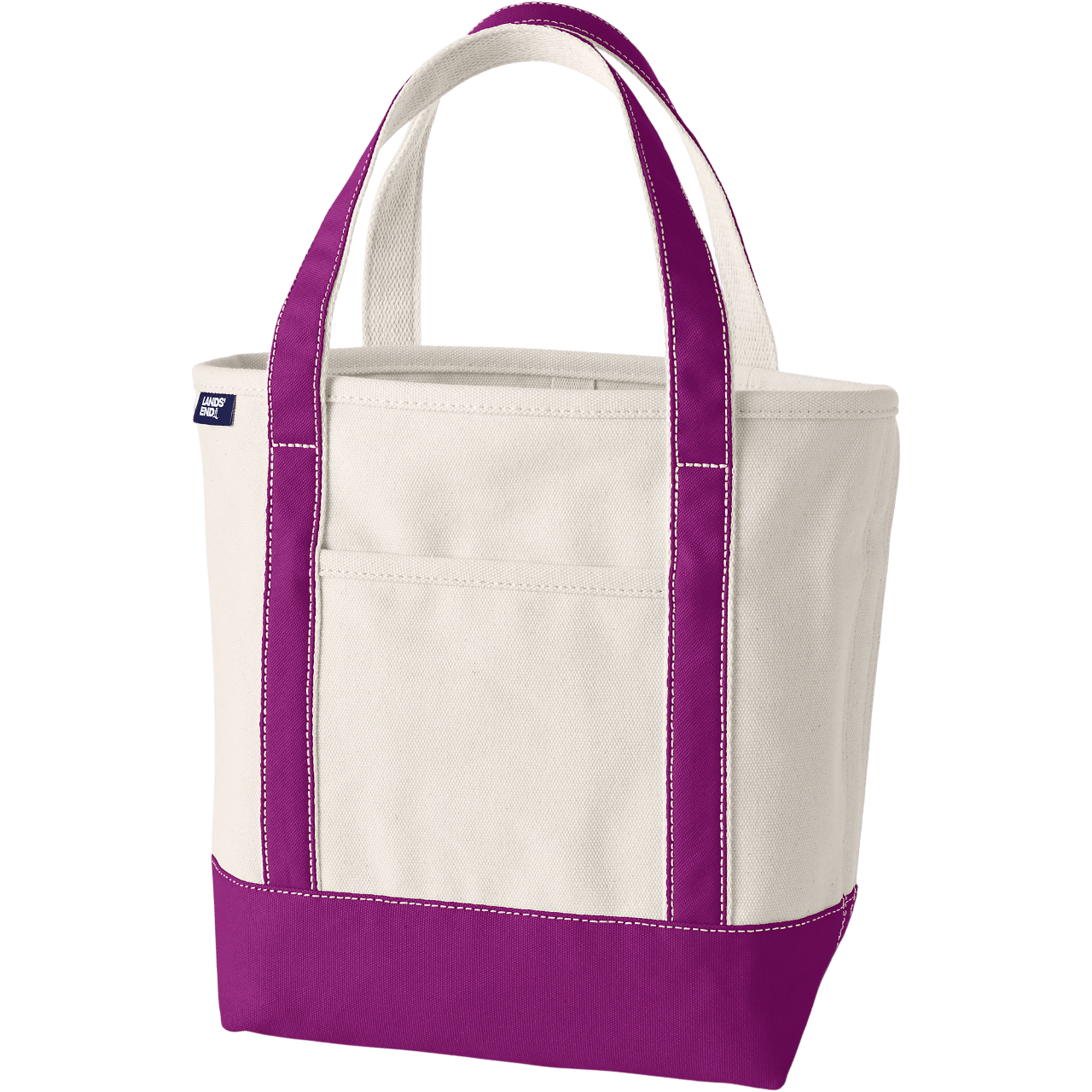 Lands’ End Medium Natural 5-Pocket Canvas Tote Bag