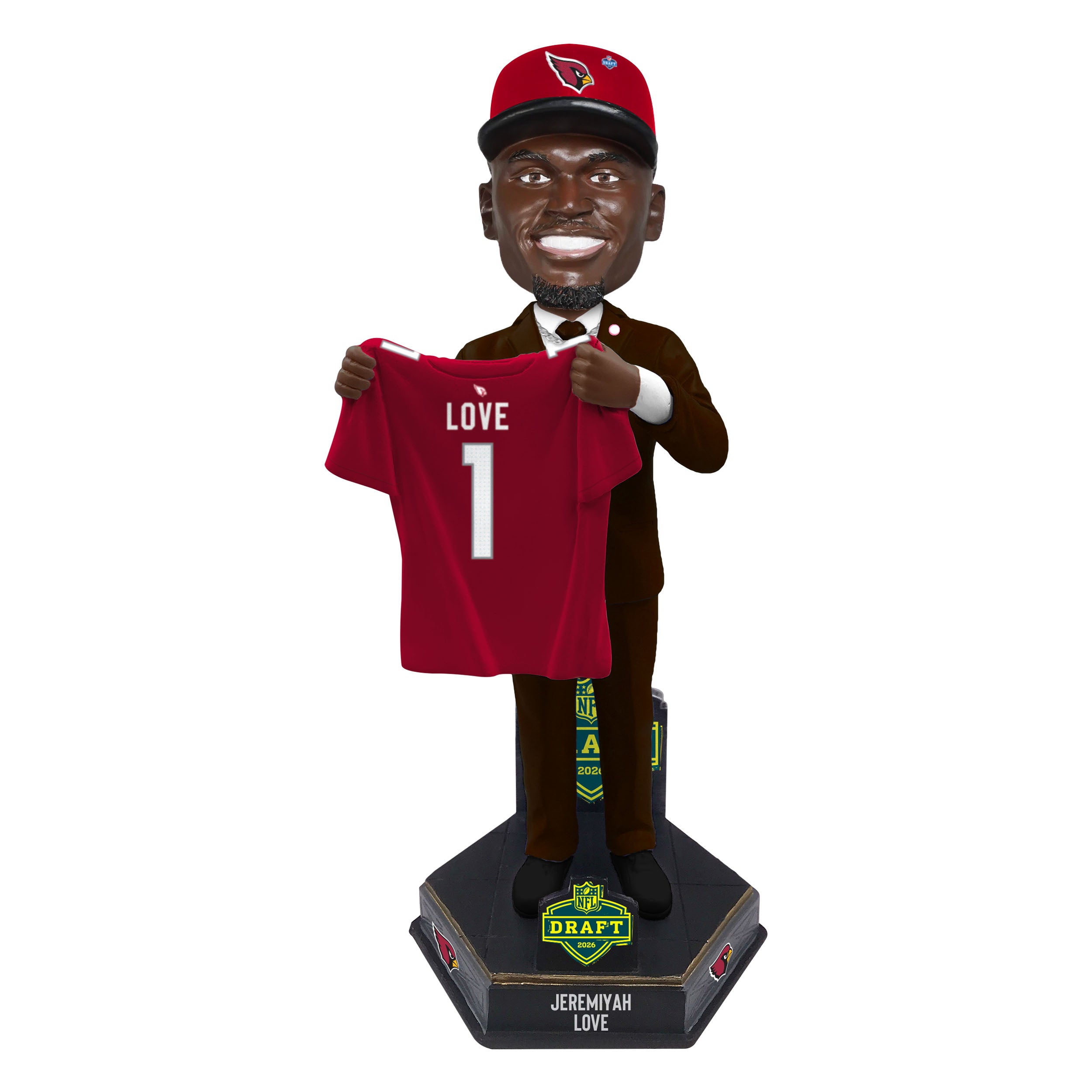 Image of Jeremiyah Love Arizona Cardinals 2026 NFL Draft Pick Number 3 Bobblehead