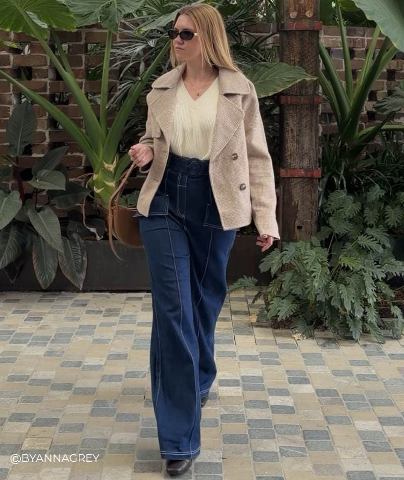 I'm Yours Wool Blend Peacoat - Beige