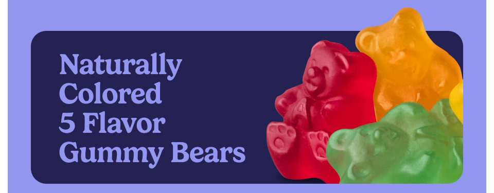 Naturally colored 5 flavor gummy bears