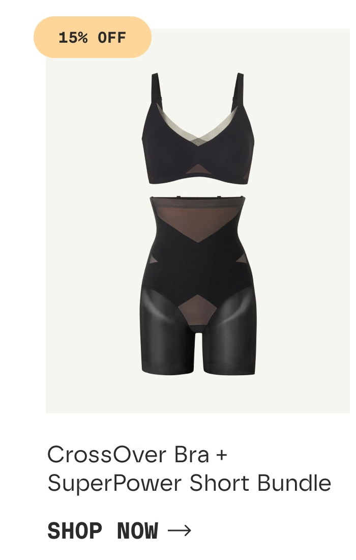 15% OFF | CrossOver Bra + SuperPower Short Bundle | SHOP NOW