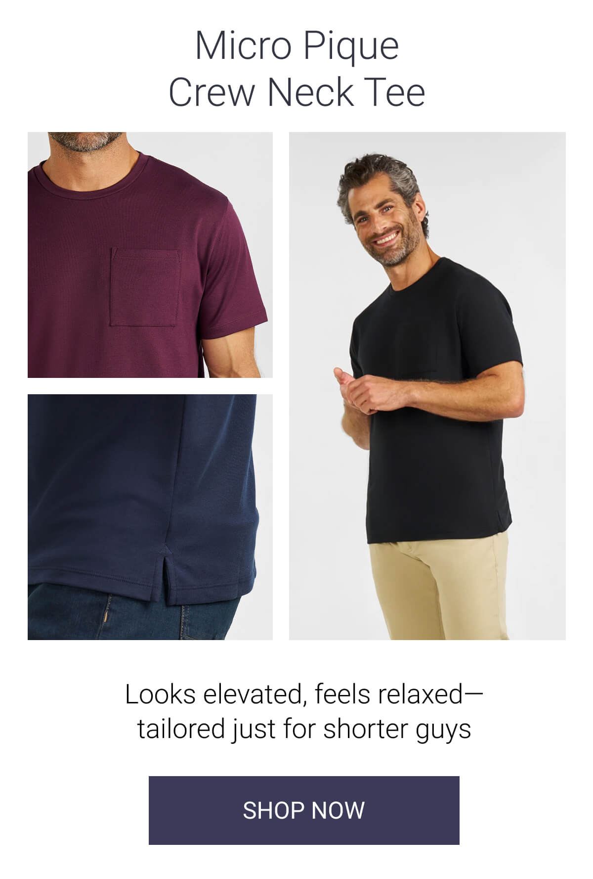 Micro Pique Crew Neck Tee