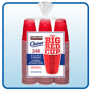Kirkland Signature Chinet 18 oz Plastic Cup, Red, 240-Count