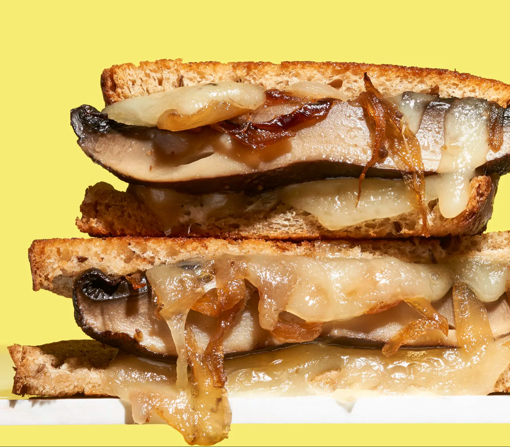 A melted cheese sandwich.