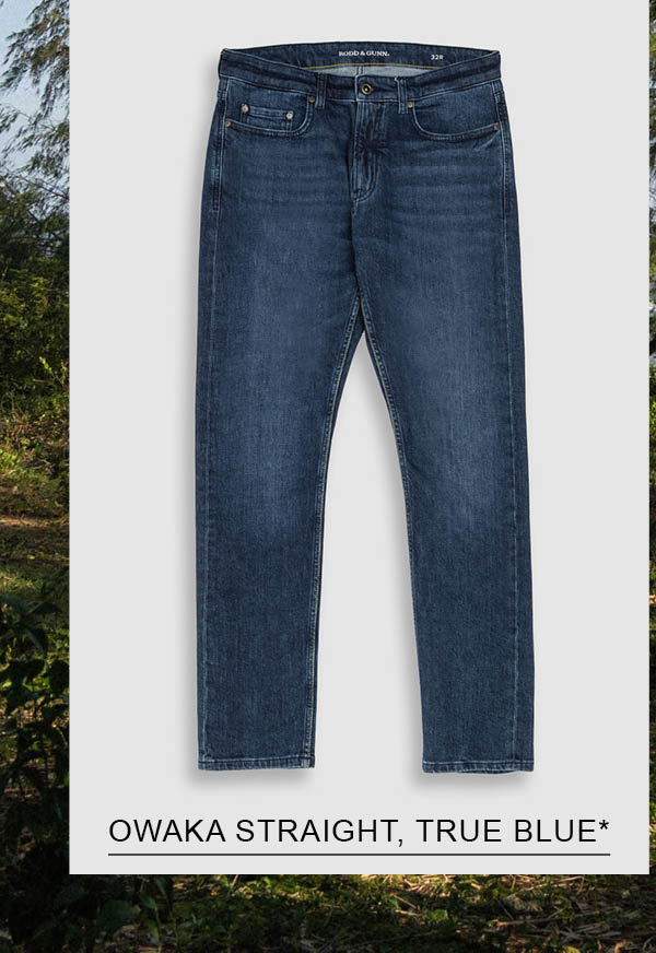 Shop Owaka Straight Italian Denim, True Blue online and instore at Rodd & Gunn