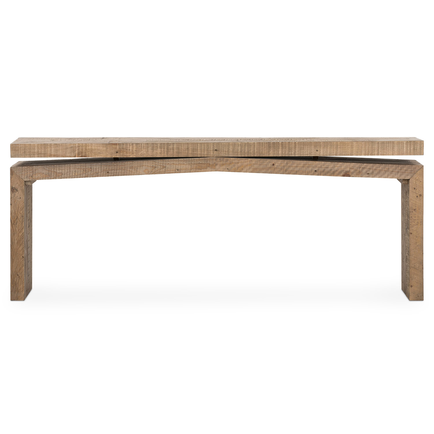 Image of Rayan Rustic Lodge Brown Reclaimed Pine Wood Rectangular Console Table
