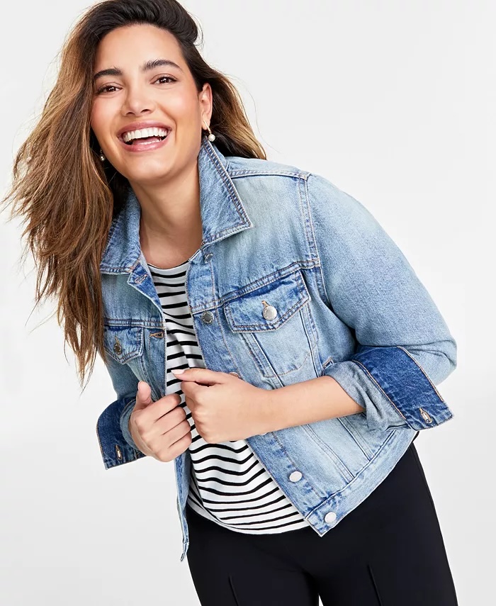 On 34th Women's Classic Denim Trucker Jacket