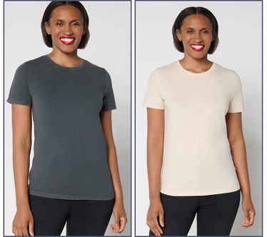 LOGO Principles by Lori Goldstein 2-Pack Knit Tees