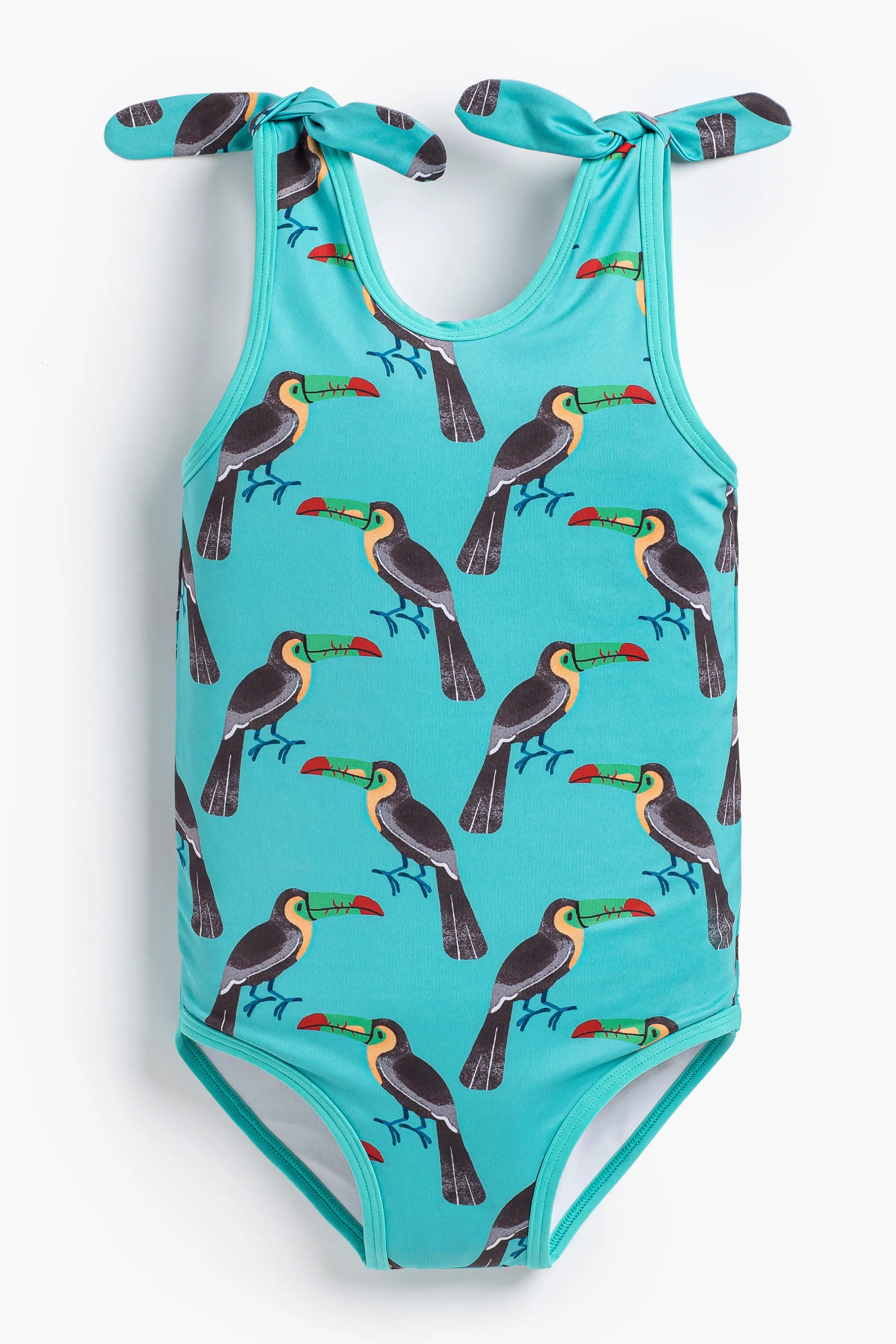 Image of Tie Swimsuit One-Piece In Tropical Toucans