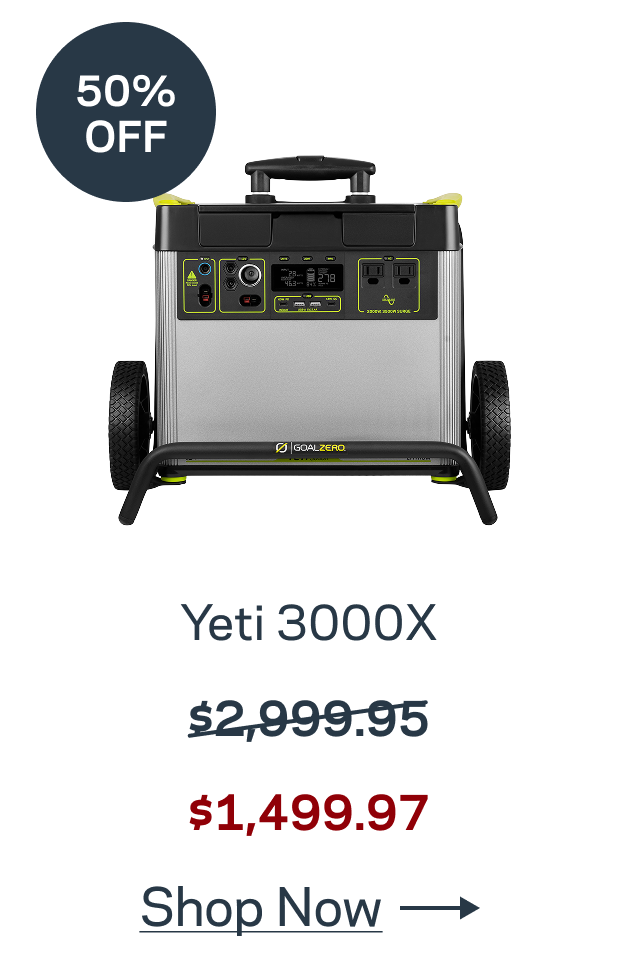 Yeti 3000X 50% Off