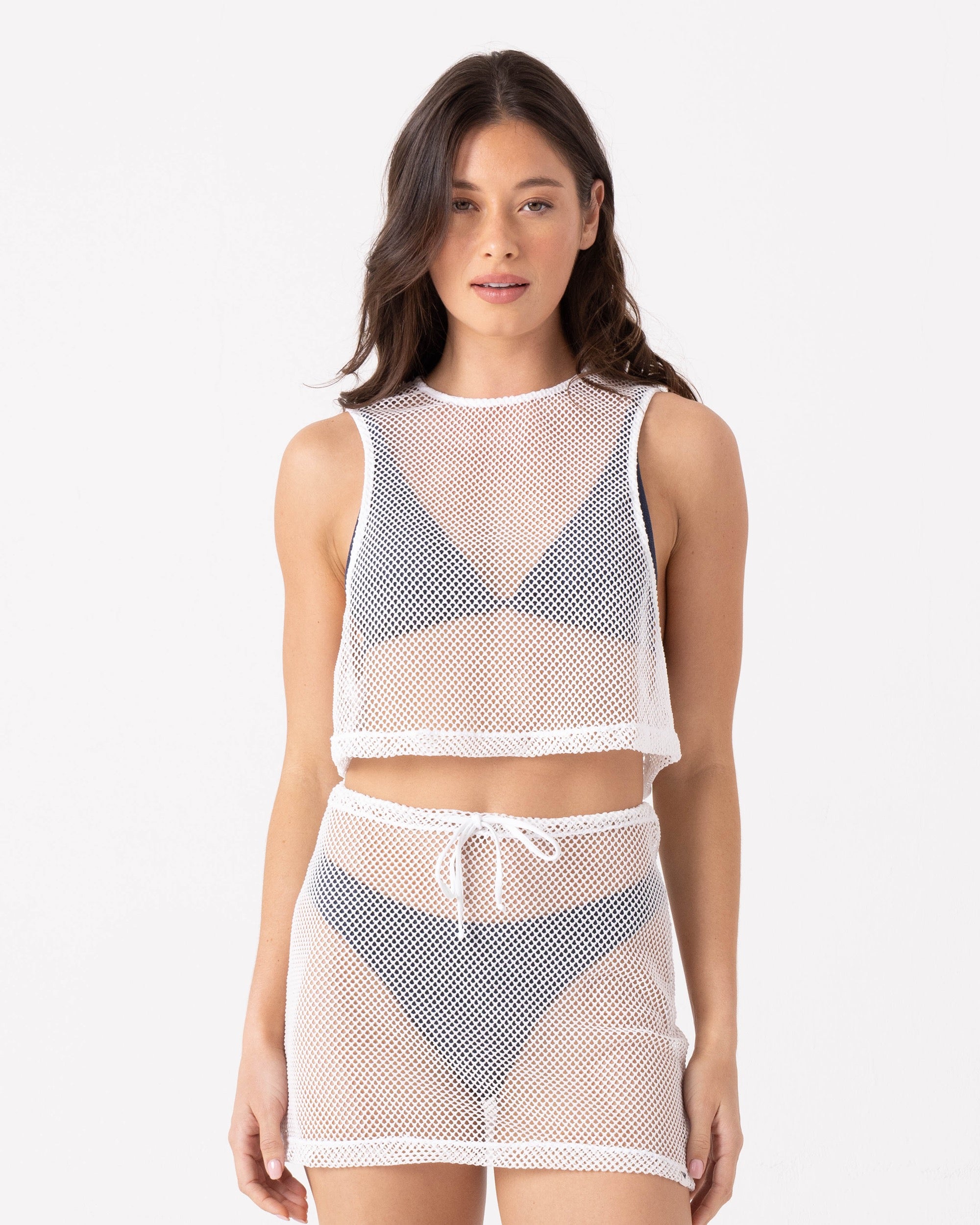 Image of Don't Mesh With Me Crop Top Cover Up