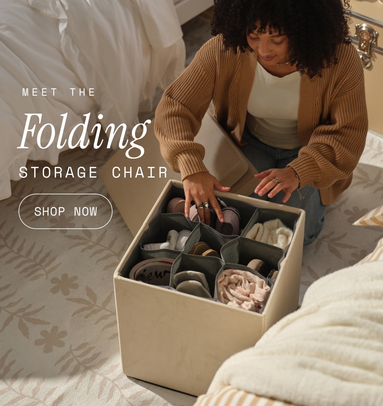 MEET THE FOLDING STORAGE CHAIR