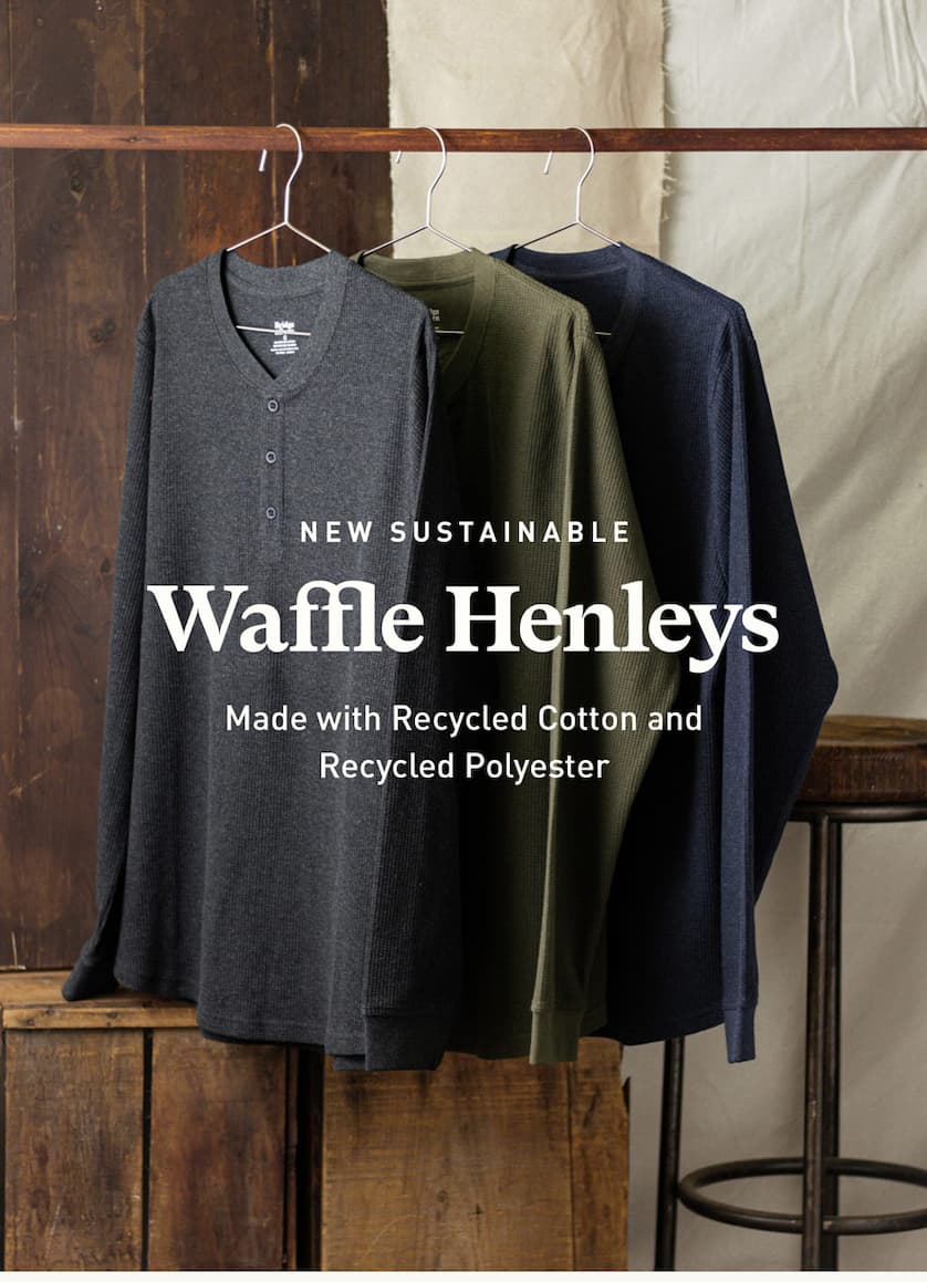 Recycled Waffle Henleys