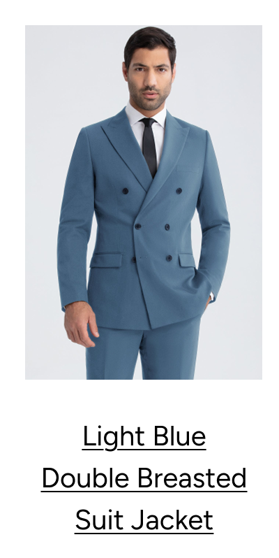 Light Blue Double Breasted Suit Jacket, $229 (Made-to-Order) 