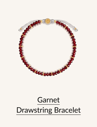 Garnet Drawstring Bracelet