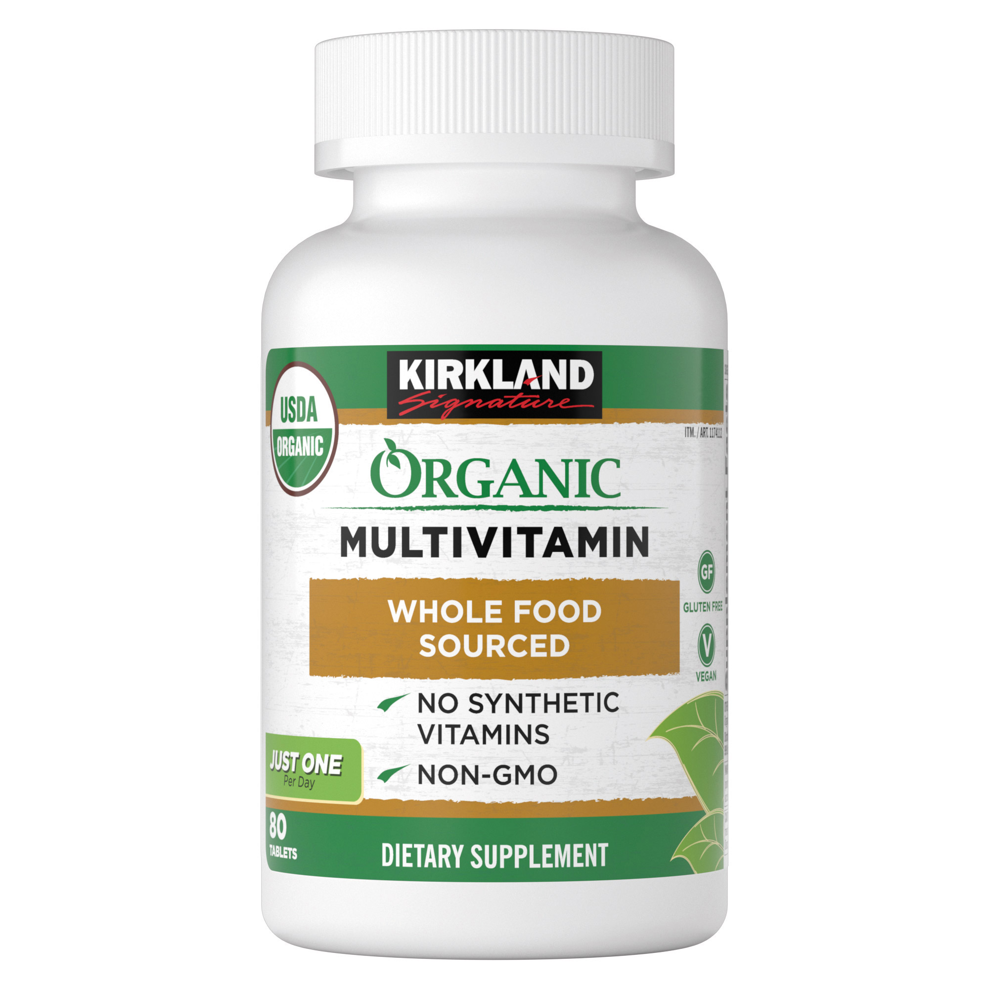 Kirkland Signature USDA Organic Multivitamin, 80 Coated Tablets