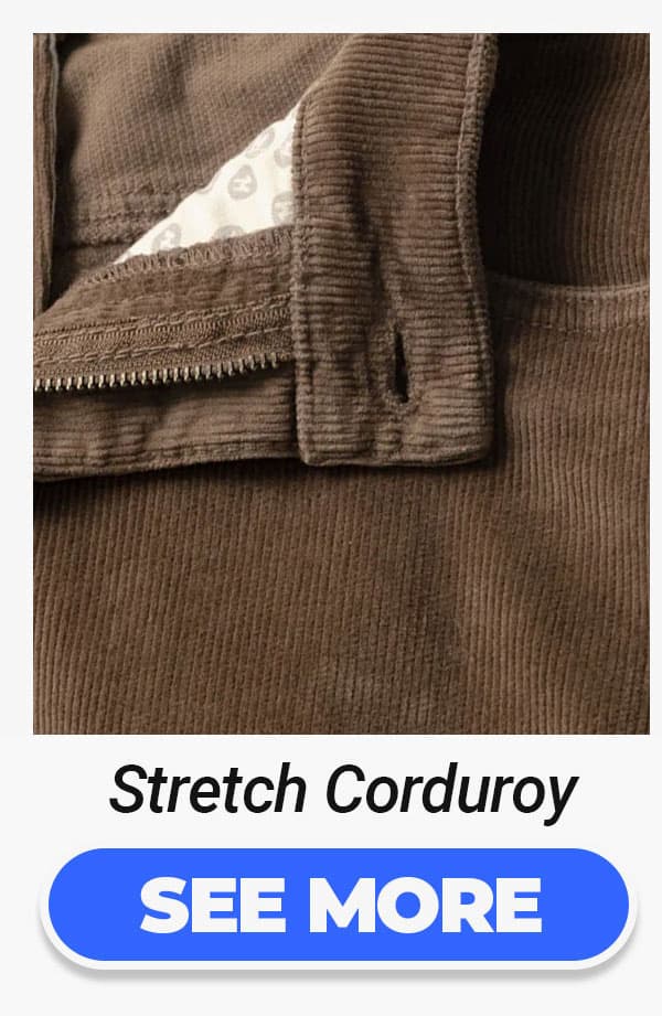 Button to shop stretch corduroy