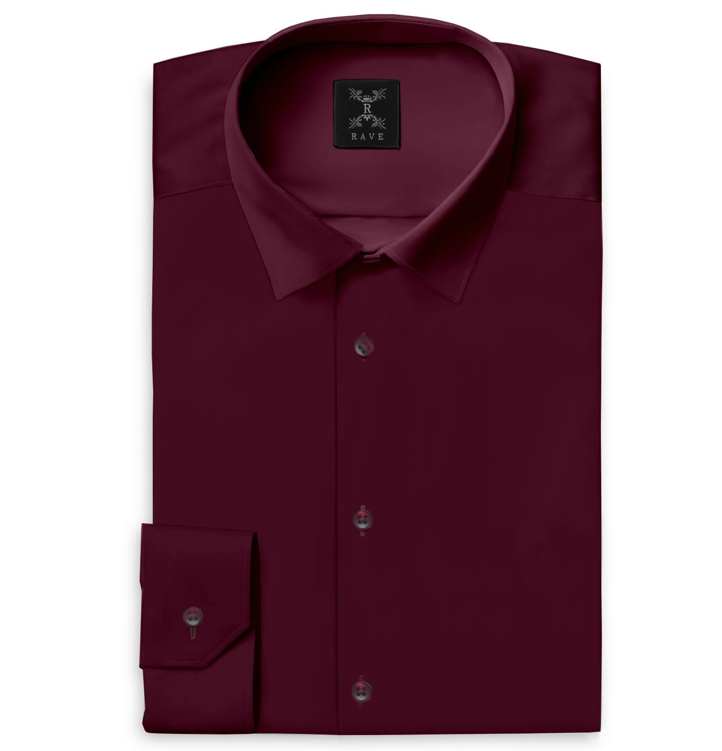 Image of Wrinkle-resistant Cotton-Lycra Shirt - Maroon