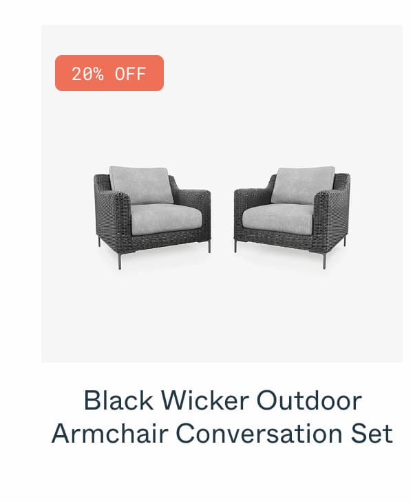 Black Wicker Outdoor Armchair Conversation Set