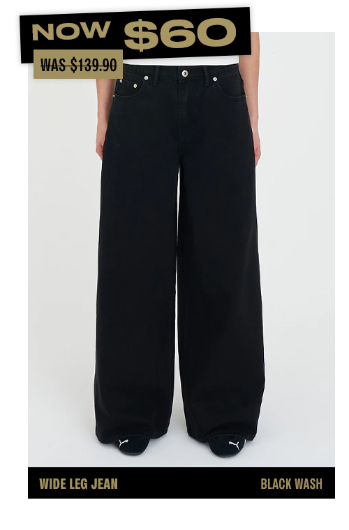 WIDE LEG JEAN BLACK WASH