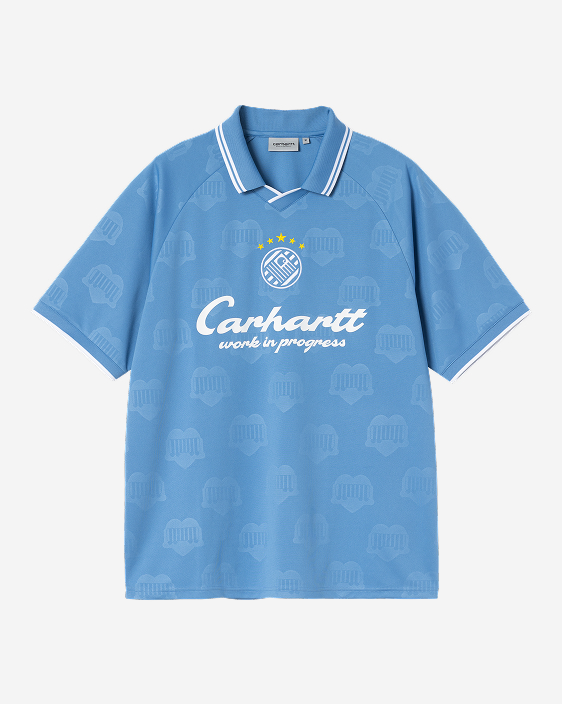 Carhartt WIP Terrace Football T-Shirt | Curacao Heart Train Jacquard