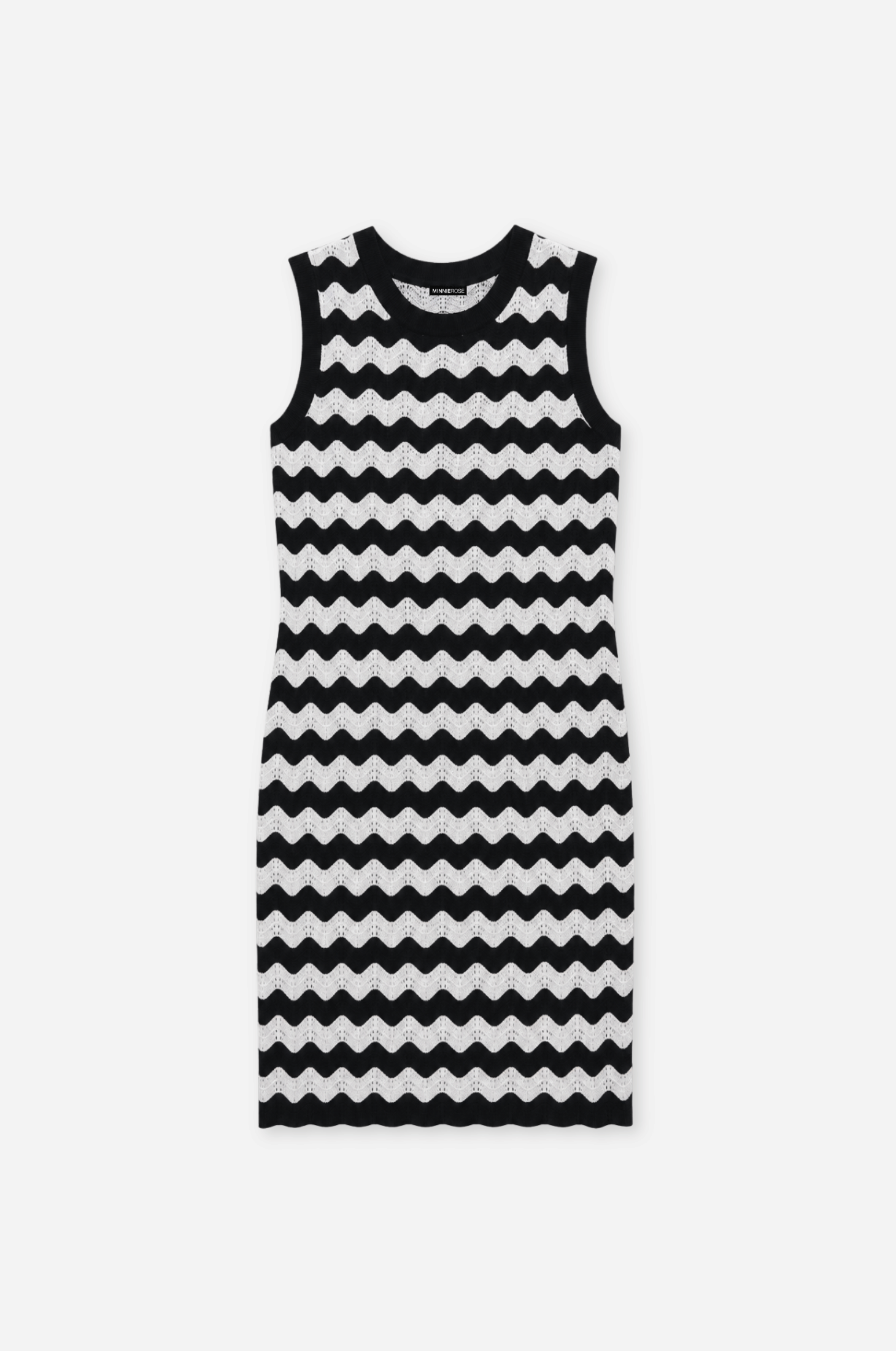 Image of Scallop Stripe Tank Dress