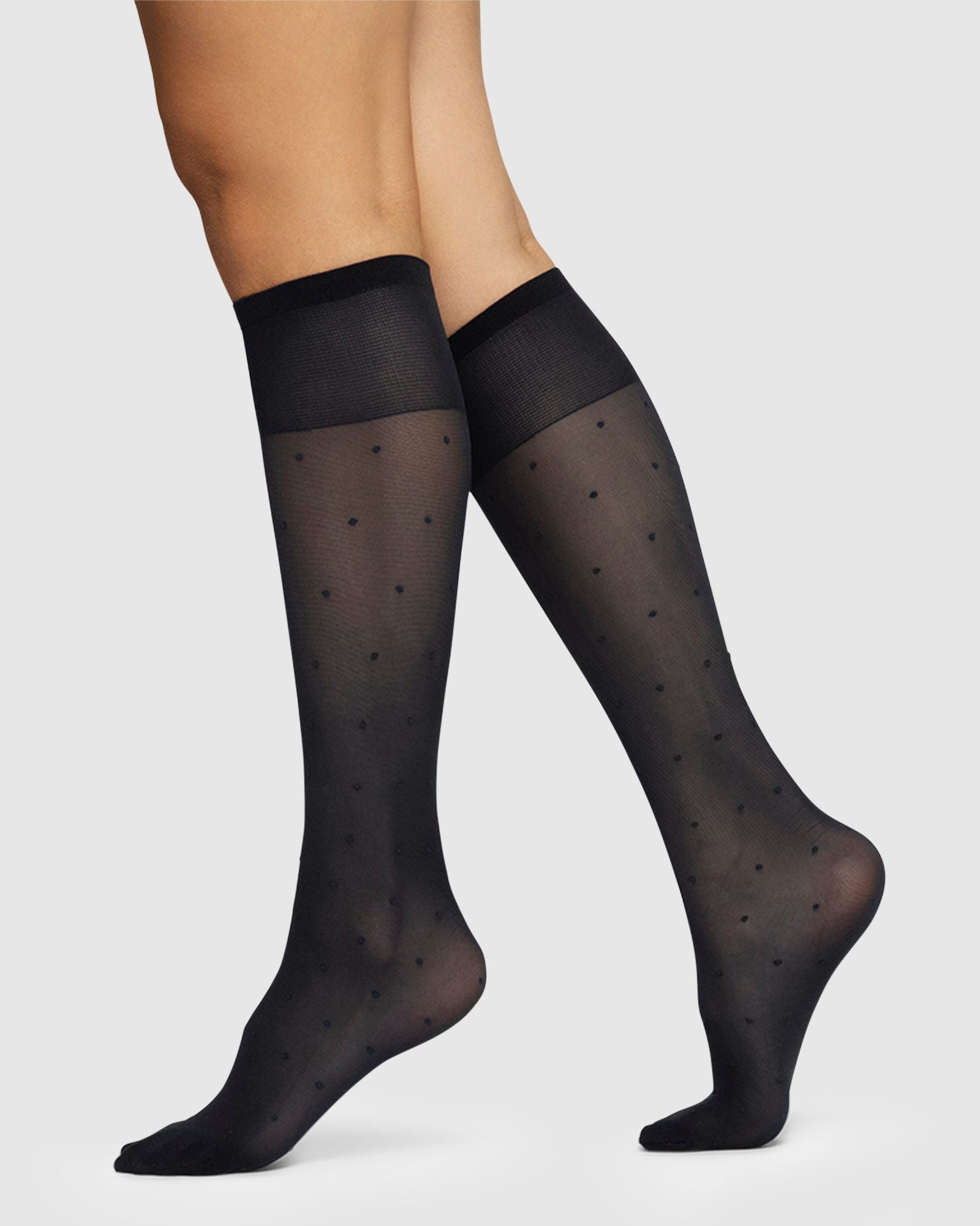 Doris Dots Knee-Highs Black