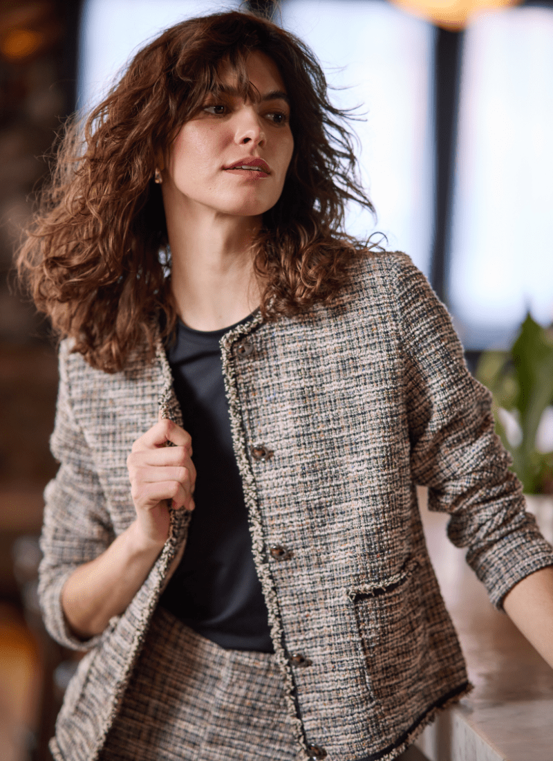 Image of Charlotte Collarless St Tweed Jacket