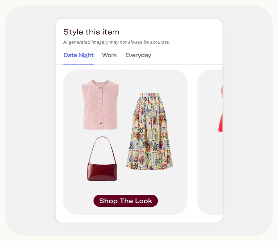 Instantly see complete outfits
