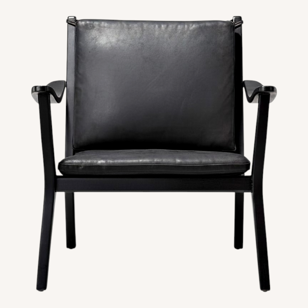Image of CB2 Black Leather Armchair