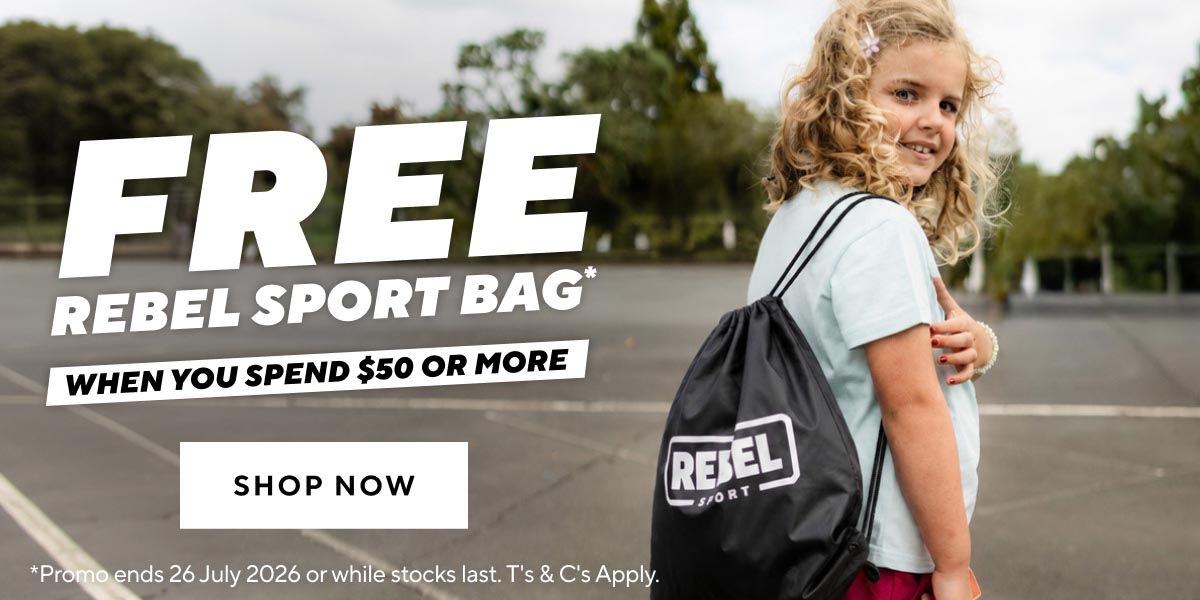 Free Rebel Sport Bag when you spend $50 or more