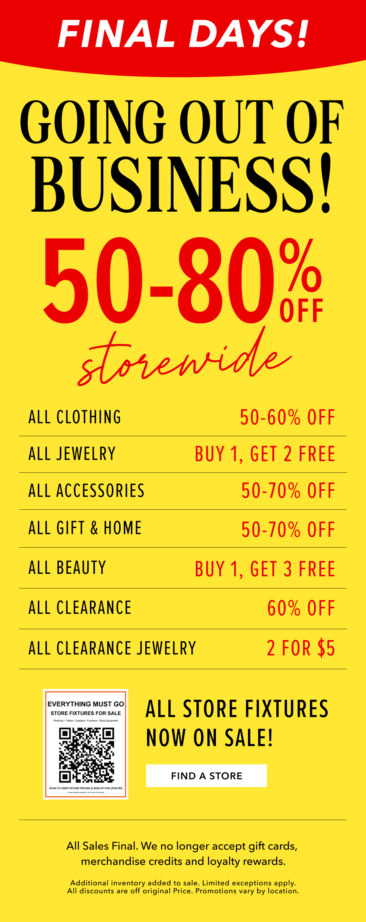 Store Closing Sale