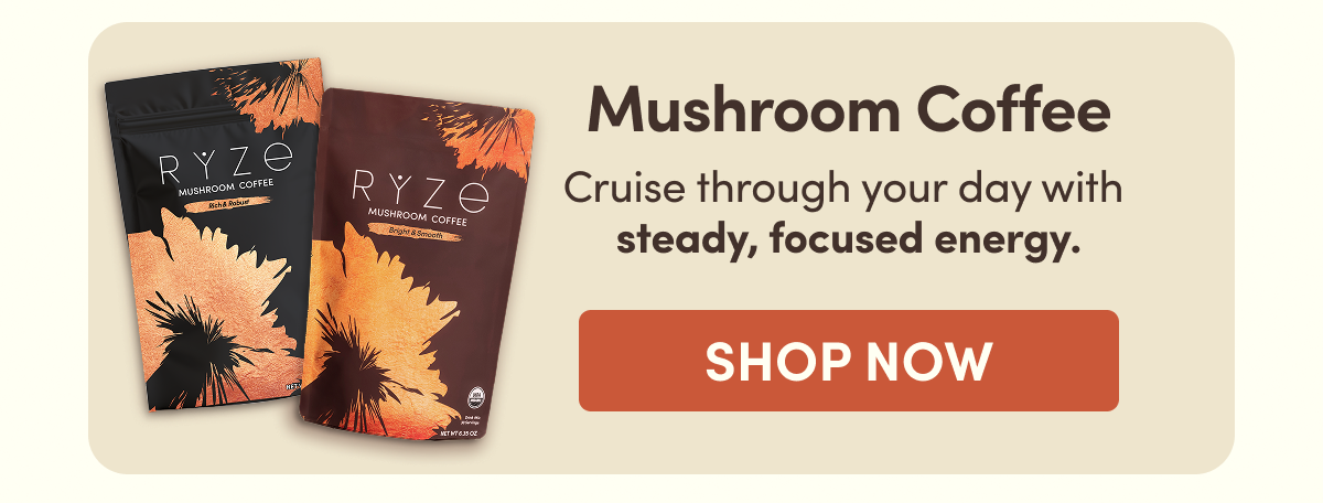 Mushroom Coffee | Cruise through your day with steady, focused energy. | Shop Now