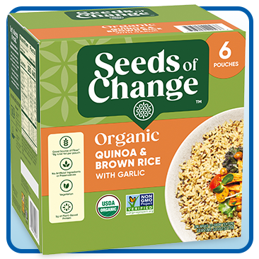 Seeds of Change, Organic Quinoa and Brown Rice with Garlic, 8.5 oz Pouch, 6-Count