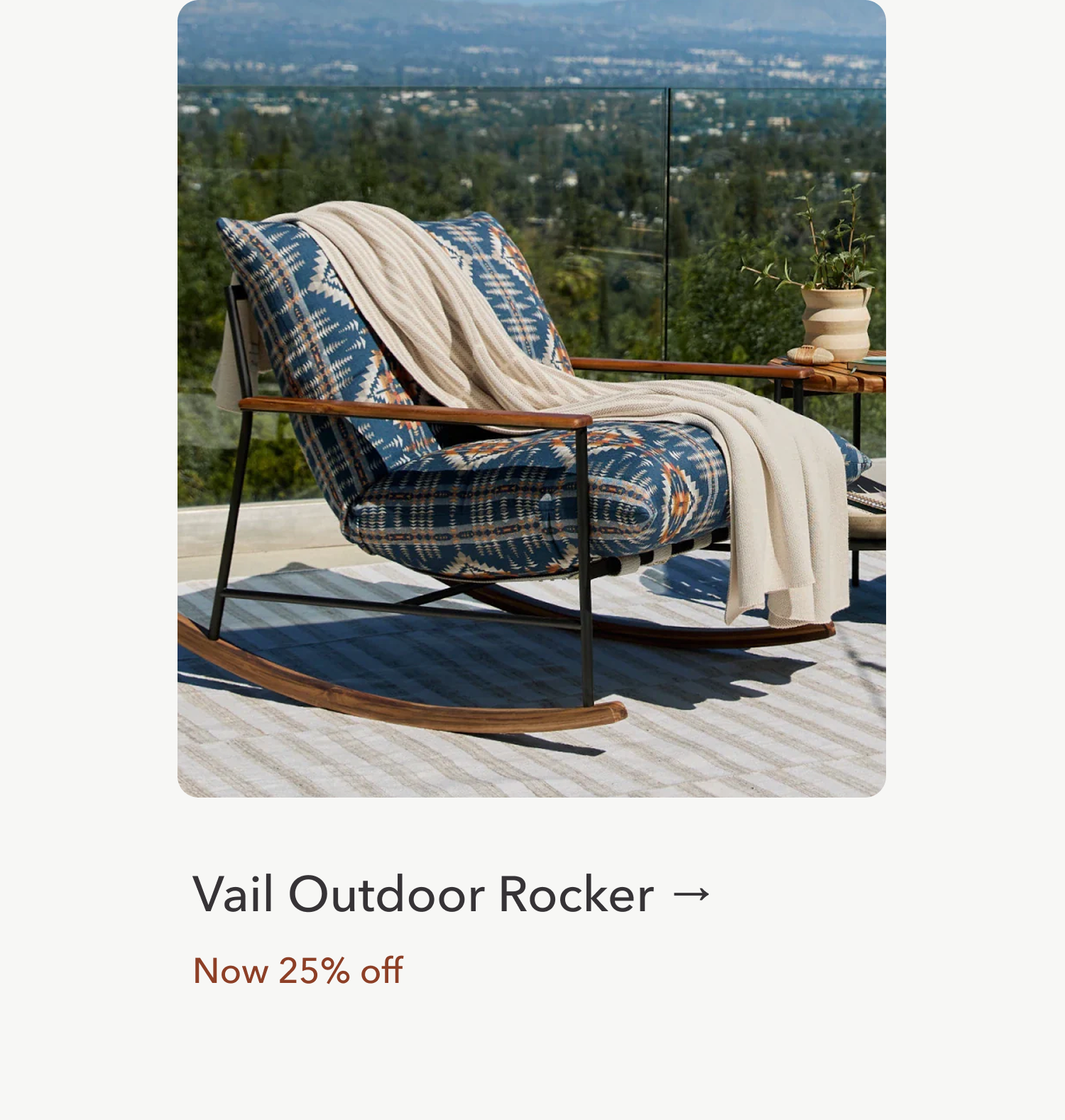 Vail Outdoor Rocker now 20% Off