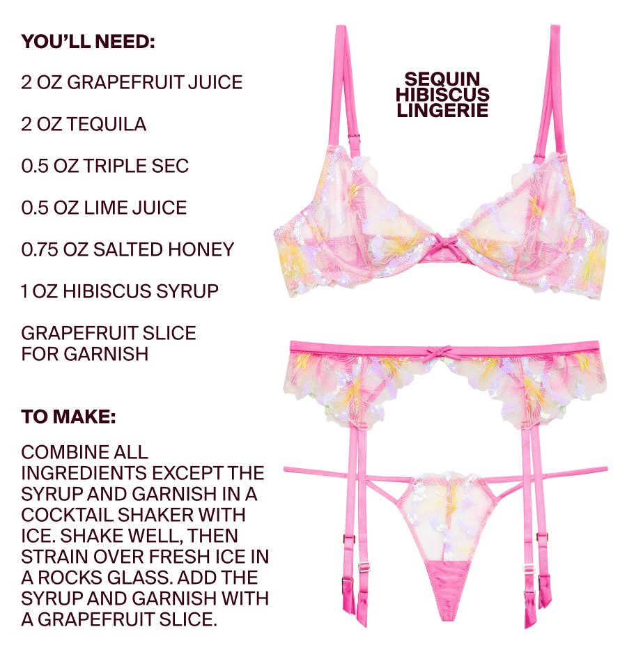 Sequin Hibiscus Lingerie