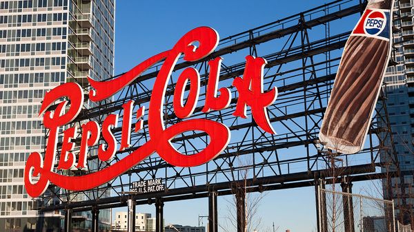 The historic Pepsi-Cola sign in Gantry Plaza State Park in New York City