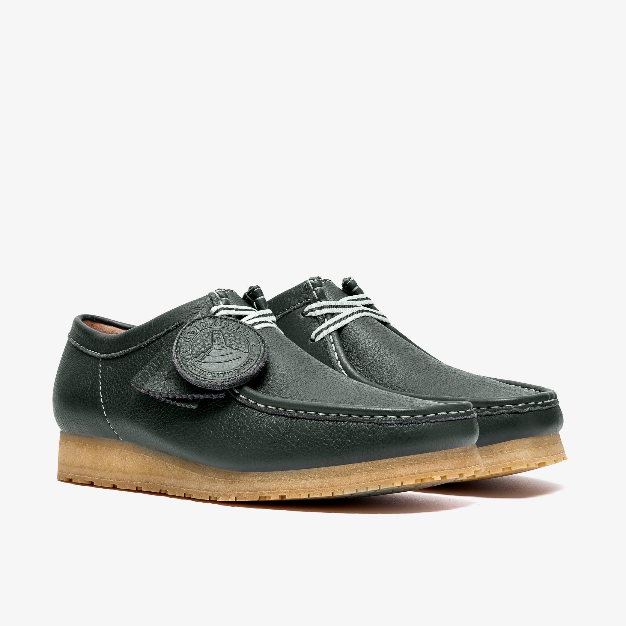 Shop Wallabee RB Dark Green Leather