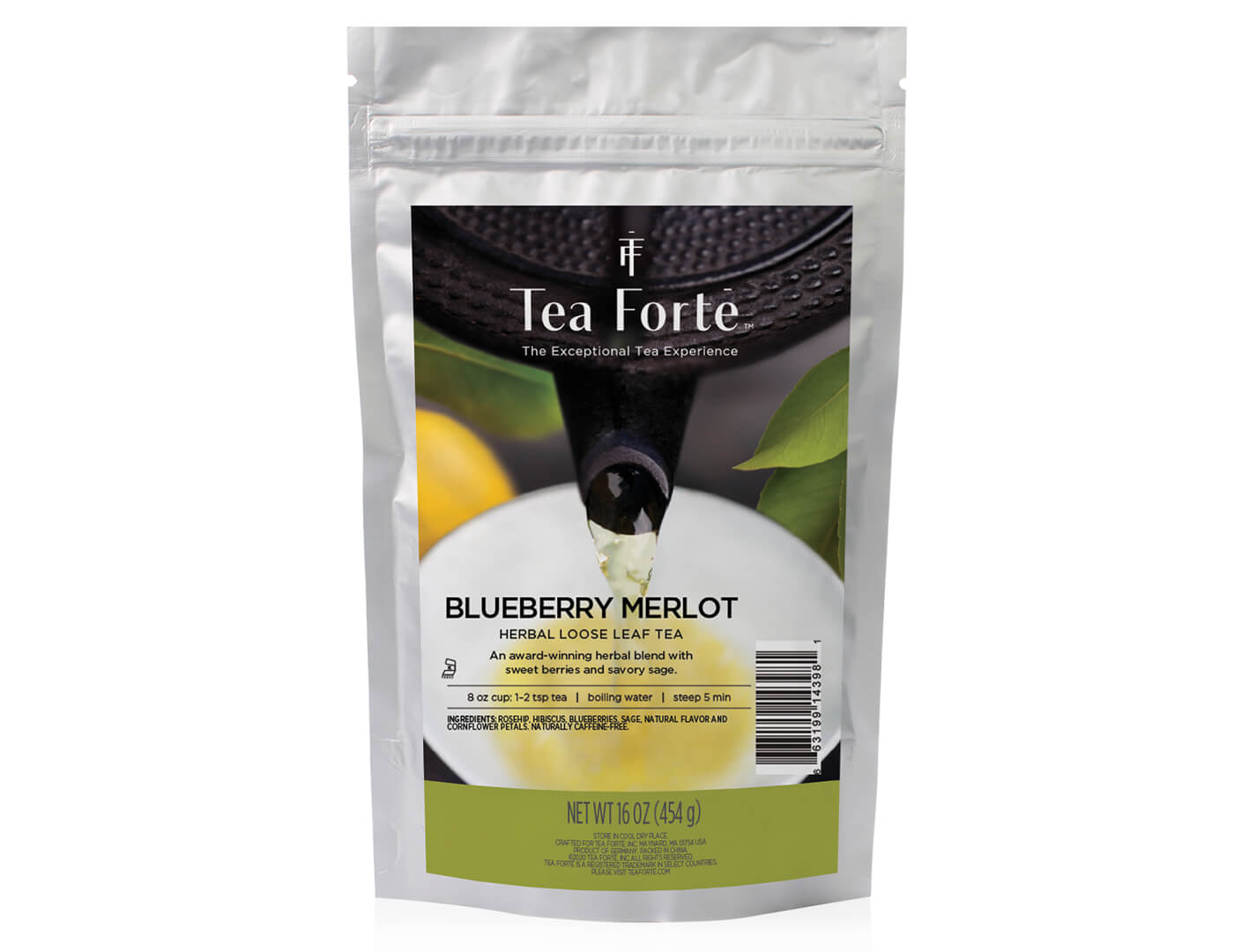Image of One Pound Loose Tea Pouch Blueberry Merlot Tea