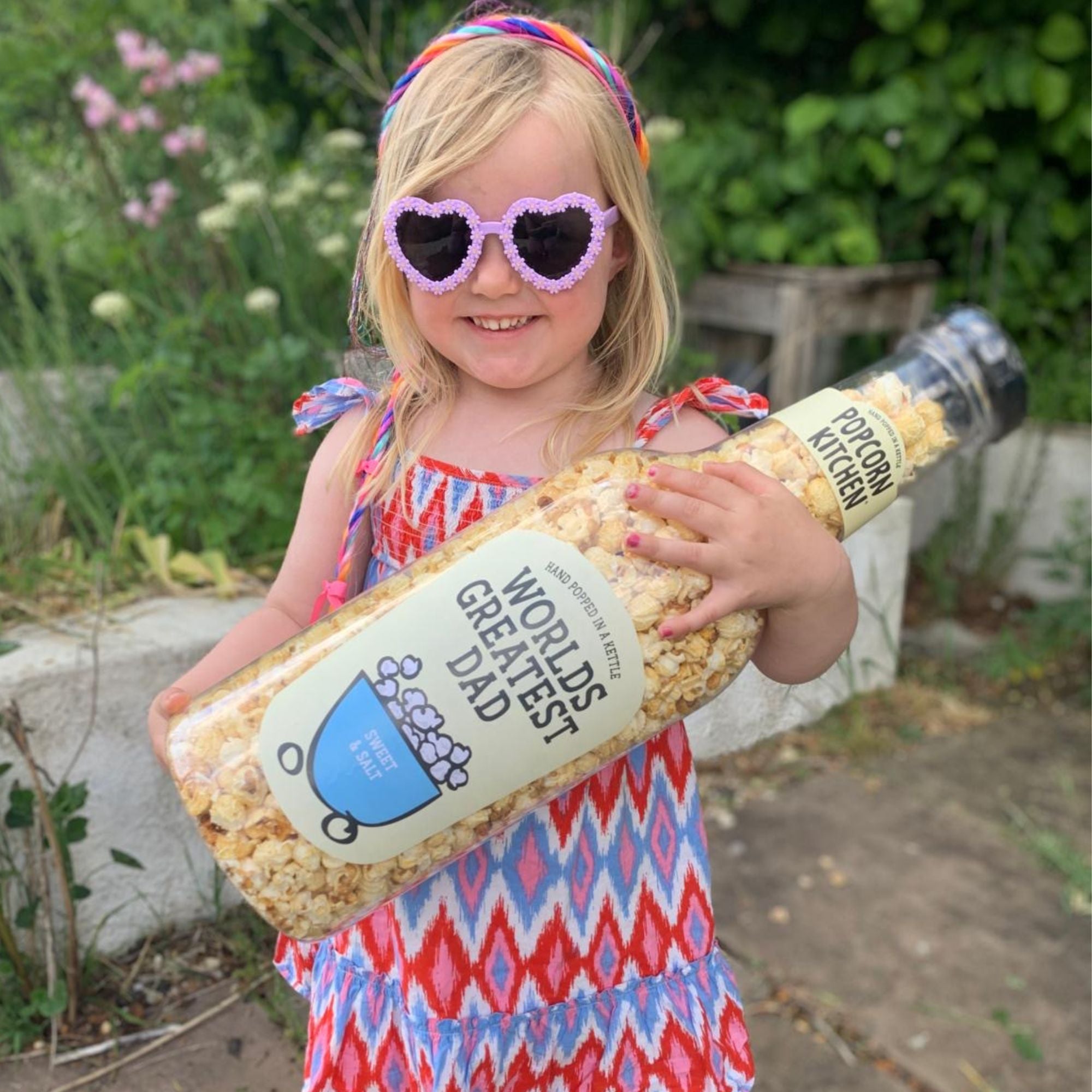 Image of World's Greatest Dad, Sweet & Salt Popcorn Giant Bottle