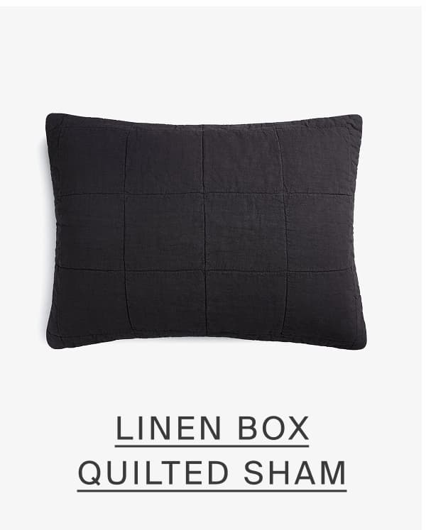 Linen box quilted sham.