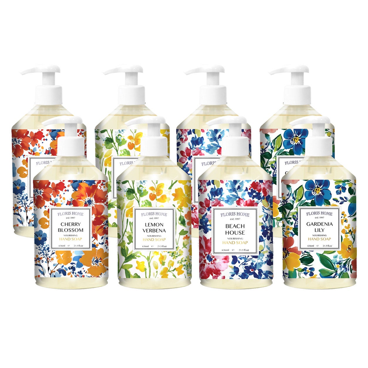 Home + Body Floris Hand Soap, 21.5 fl oz, 8-Pack